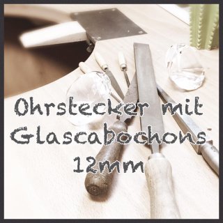 Ohrstecker mit Glascabochon 12 mm