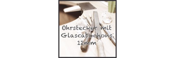 Ohrstecker mit Glascabochon 12 mm