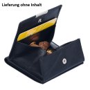 schwarze Wiener Schachtel, Lederbörse mit extra großem Kleingeldfach