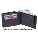 Herrenbörse Leder, 1 Klappe, schwarz