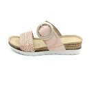 Marco Tozzi Damen Klett Pantolette mit goldener Zierschnalle rose