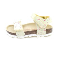 Superfit Mädchen Klett Sandale gelb mit bunten Sprengeln und Fussbett