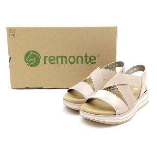 Remonte Damen sportliche Sandale mit Wechselfußbett rosa Glitzer