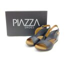 PIAZZA Damen Leder Keilsandale schwarz mit verstellbarem...