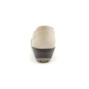 Suave Damen Leder Slipper mit Gummizug kleiner Keil Wechselfußbett beige