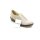 Suave Damen Leder Slipper mit Gummizug kleiner Keil Wechselfußbett beige