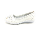 Scandi Damen Ballerina kleiner Keil weiß