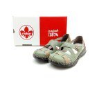 Rieker Damen Kletthalbschuh mit Löchern grün...