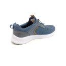 Lico Herren Slipper mit Zierschnürung Stretch blau braun kombiniert