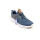 Lico Herren Slipper mit Zierschnürung Stretch blau braun kombiniert