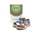 Manitu Damen Sandale mit Klettverschluss blau weiß rot