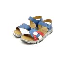 Manitu Damen Sandale mit Klettverschluss blau weiß rot