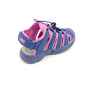 Lico Mädchen Sandale Klettverschluss an der Ferse & Stretchschnürung mit Zipper lila pink