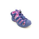 Lico Mädchen Sandale Klettverschluss an der Ferse & Stretchschnürung mit Zipper lila pink