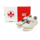Rieker Damen Klett Halbschuh mit offenem Spann beige Glitzer