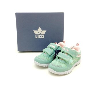 Lico Mädchen Klett Halbschuh mintgrün rosa kombiniert