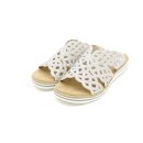 Rieker Damen Pantolette beige mit Glitzersteinchen