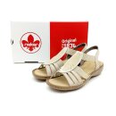 Rieker Damen Schlüpf Sandale mit Stretchriemen beige...