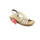 Rieker Damen Schlüpf Sandale mit Stretchriemen beige Blattmuster gestickt