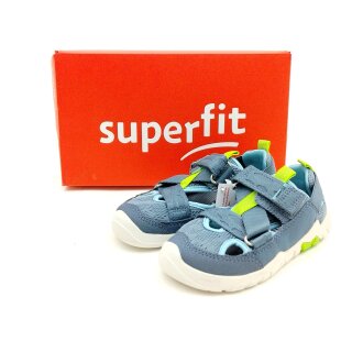 Superfit Jungen Klett Halbschuh durchbrochen blau grau kombiniert