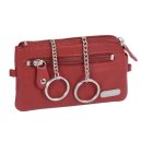 Avanco Lederschlüsseltasche mit 2 Ringen, rot