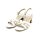 Marco Tozzi Damen Riemchen Sandalette mit 6 cm Blockabsatz  weiß gold