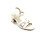 Marco Tozzi Damen Riemchen Sandalette mit 6 cm Blockabsatz  weiß gold