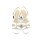 Marco Tozzi Damen Riemchen Sandalette mit 6 cm Blockabsatz  weiß gold