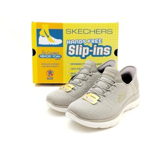 Skechers Damen Slip ins mit Stretch Zierschnürung taupe golden