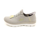 Skechers Damen Slip ins mit Stretch Zierschnürung taupe golden