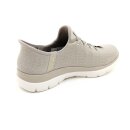 Skechers Damen Slip ins mit Stretch Zierschnürung taupe golden