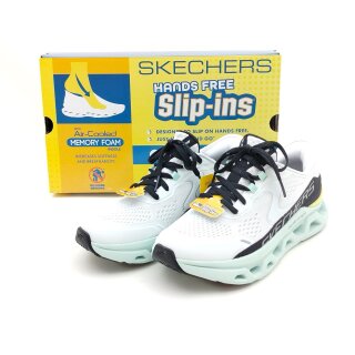 Skechers Damen Slip ins mit Zierschnürung weiß mint schwarz