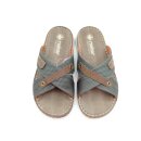 Rieker Herren Kreuz-Pantolette ohne Verschluss in  olive mit braun