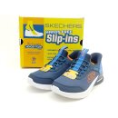 Skechers Kinder Slip in blau kombiniert