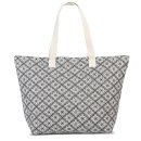 Strandtasche aus Paperbast schwarz/weiß