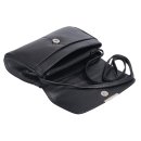 schwarze Lederhandtasche / Abendtasche Clutsch