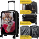 mittlerer Hartschalentrolley Katze schwarz, 66 Liter