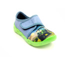 superfit Jungen Klett-Hausschuh blau-grün, Traktor