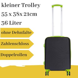 kleiner ABS Hartschalentrolley Santorin schwarz grün