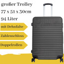 großer Hartschalentrolley grau schwarz,...