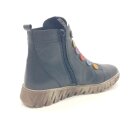 Gemini Damen Stiefelette mit seitlichem Reißverschluss schwarz bunte Knöpfe