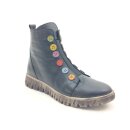 Gemini Damen Stiefelette mit seitlichem Reißverschluss schwarz bunte Knöpfe