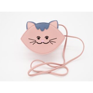 Rosa Tasche Katze oval – kleine Umhängetasche für Kinder