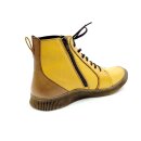 Gemini Damen Schnürstiefelette mit seitlichem Reißverschluss gelb