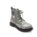 Tom Tailor Kinder warme Schnür Stiefelette & seitlichem Reißverschluss silber mit Sternen