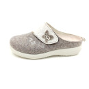 Fly Flot Damen Klett Hauspantoffel lose Einlage braun beige