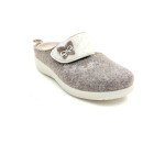 Fly Flot Damen Klett Hauspantoffel lose Einlage braun beige