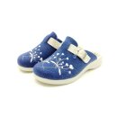 Fly Flot Damen warmer Hauspantoffel dunkelblau mit Stickerei