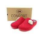 Confort Damen Hauspantoffel lose Einlage mit Blume rot