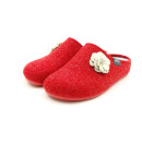 Confort Damen Hauspantoffel lose Einlage mit Blume rot